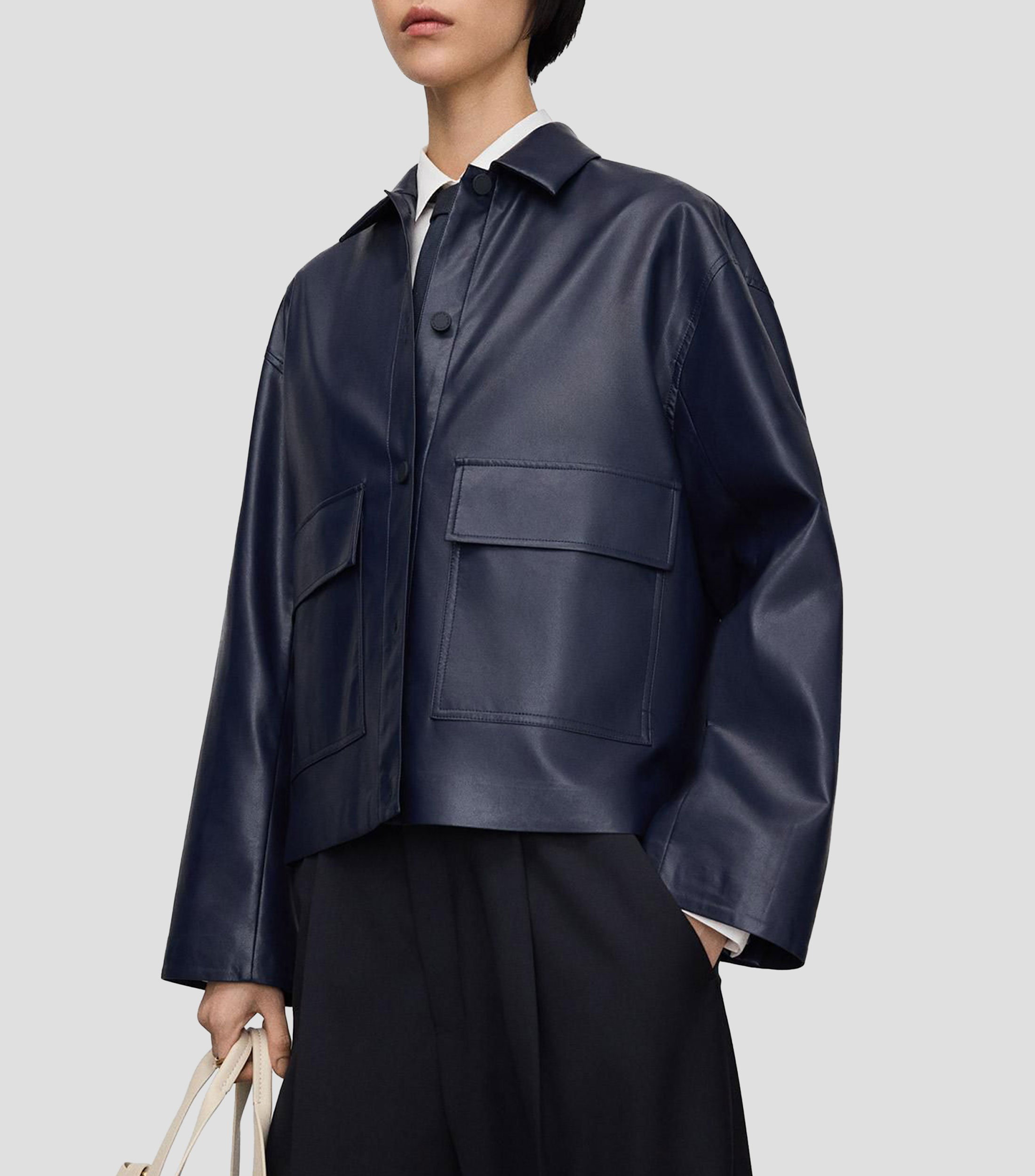 Chamarra oversized liso Mujer